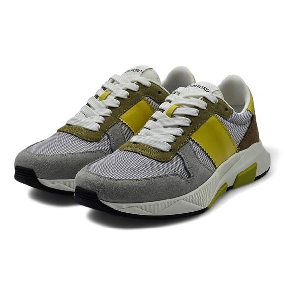 Tom Ford Jagga Leather-Trimmed Suede and Mesh Sneakers in 6 $990 - Picture 2 of 11